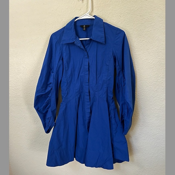 BANANA REPUBLIC | Like New Cobalt Blue Cotton Paxton Poplin Mini Dress | Size XS - Picture 6 of 12